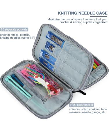 Aeelike Knitting Needle & Crochet Hook Organizer Case - Blue | Travel-Friendly Circular Needles & Hooks Storage (Under 11) | Women's Crochet Hook Case (No Accessories) - Bluish Gray - Buy Online on GoSupps.com