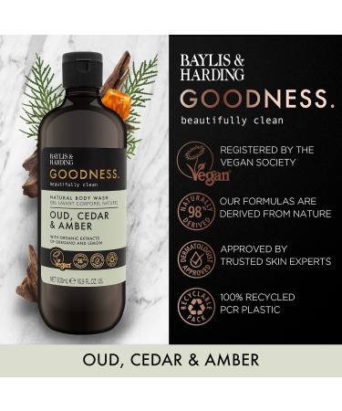 Baylis & Harding Goodness Body Wash Bundle - 6 x 500ml Vegan Friendly Body Wash (Lemongrass & Ginger, Oud Cedar & Amber) - Buy Online on GoSupps.com
