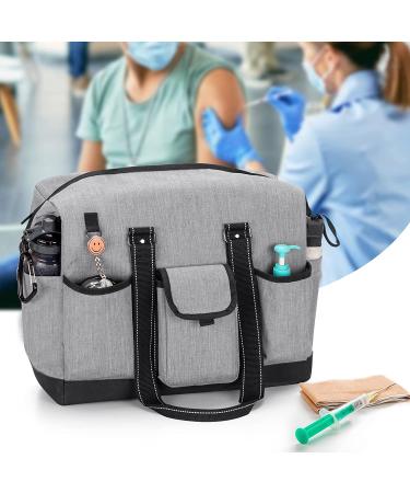 Durable Nurse Bag for Home Health Visits | Zip-Top Closure & Side Fasten Snaps | Clinical Study & Health Care | Large Gray Utility Tote - Buy Online on GoSupps.com
