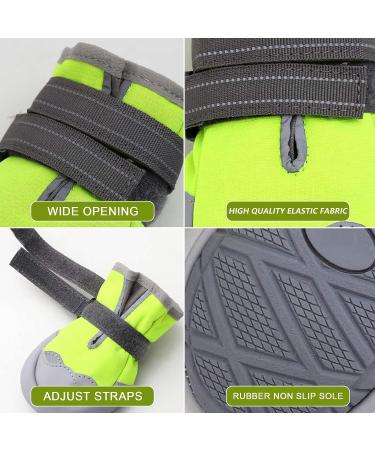 Medium and Large Dog Boots for All-Weather Protection | Waterproof, Anti-Slip, and Durable | 4-Piece Set in Green #8 | Ideal for 74-90 lbs Dogs - Buy Online on GoSupps.com