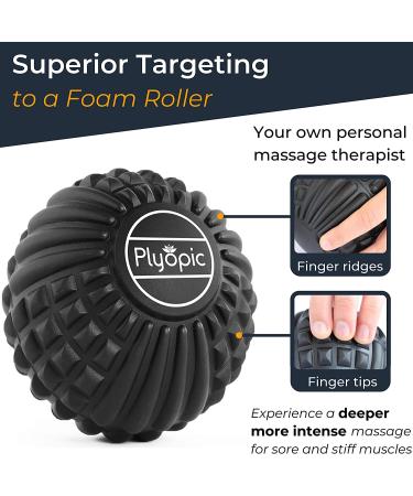 Deep Tissue Massage Ball Set for Muscle Recovery, Myofascial Release & Plantar Fasciitis Relief - Black - Buy Online on GoSupps.com