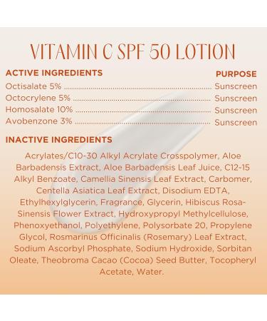 InstaNatural Vitamin C SPF 50 Sunscreen Lotion | Brightening Lightweight & Non-Greasy Moisturizer for Face & Body | Broad Spectrum UVA/UVB Protection with Aloe Vera & Botanicals | 5 Fl Oz - Buy Online on GoSupps.com