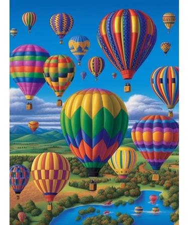 VAIIEYO 5D Diamond Painting Kits for Adults Balloon  Paint with Diamonds Art River  Full Drill Round Rhinestone Craft Canvas for Home Wall Decor 12x16 inch