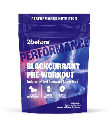 2before Blackcurrant I All Natural Vegan Pre Workout Caffeine Free I Clean Energy Endurance Recovery I Pre Workout Women and Men I 20 Servings Pouch I Informed Sports Certified Caffeine Free 8.4 Ounce (Pack of 1)