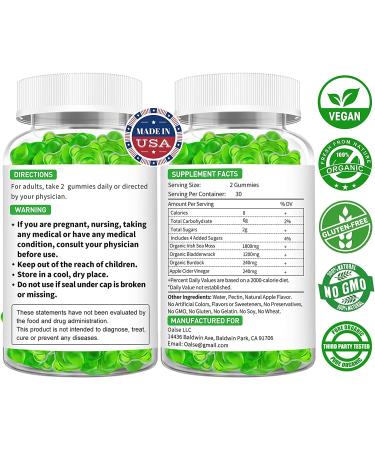 Organic Sea Moss Gummies 60 Count (Pack of 2) - Immune Health & Weight Management Support - Buy Online on GoSupps.com