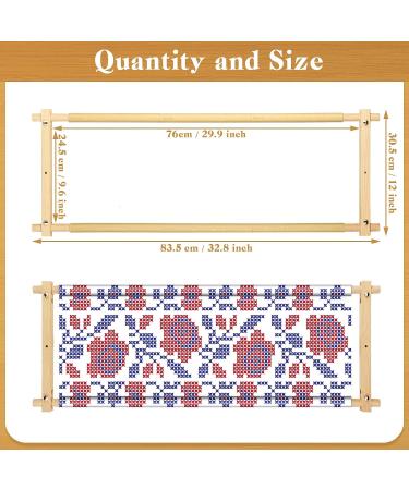 Wooden Needlepoint Embroidery Tapestry Frame 12x33 Inch - Stitching Tool for Cross Stitch, Quilting, and Sewing - Buy Online on GoSupps.com
