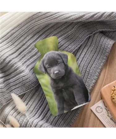 Black Labrador Hot Water Bottle | Plush Bed Warmer for Adults & Kids | 26.5x15.3cm - Buy Online on GoSupps.com