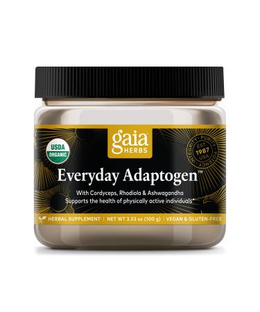 Gaia Herbs Everyday Adaptogen Powder - Helps Provide Energy Support & Maintain Healthy Stress Levels in Physically Active - with Maca Root Cordyceps Ashwagandha & More - 3.5 Oz (38-Day Supply)