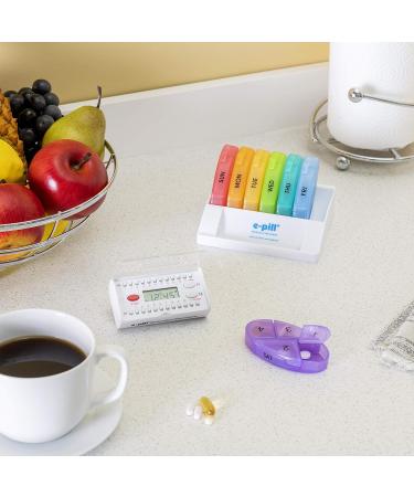 e-Pill 4x Daily Weekly Pill Organizer with Timer | Best Vitamin & Medicine Reminder Box - Buy Online on GoSupps.com