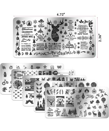 6Pcs Christmas Nail Stamping Plates Set - Nail Art Templates for Festive Designs - Buy Online on GoSupps.com
