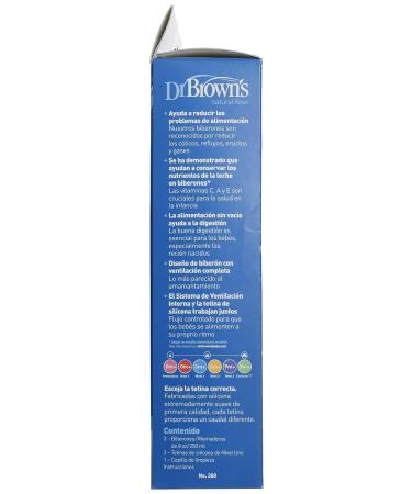 Dr. Brown's Natural Flow Anti-Colic Baby Bottles - 8oz - 3pk - 3 Count - Pack of 1 - Buy Online on GoSupps.com