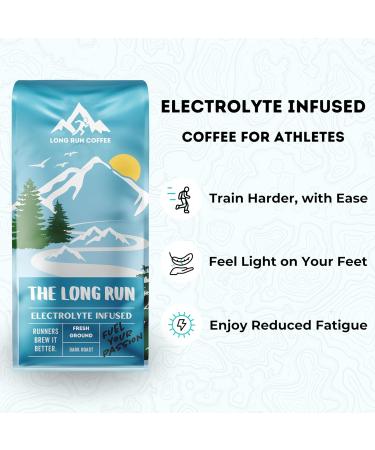 Junk Miles Medium Roast Coffee - Electrolyte Infused for Runners | 16 Oz Ground - Keto Friendly Hydration with Sodium Calcium Magnesium & Potassium - Buy Online on GoSupps.com