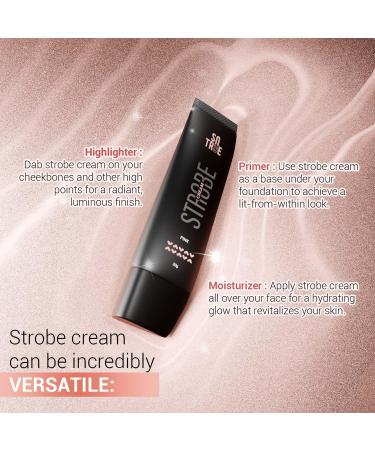 So True Strobe Cream Gold & Pink Combo (30gm + 30gm) For Face Radiance Multipurpose Strobe Cream Dewy Glazed Instant Glow Highlighter For Face Boosts Hydration For All Skin Types 1.05oz Each Total 2.1oz - Buy Online on GoSupps.com