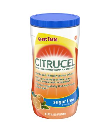 Citrucel Sugar Free Orange Flavor Methylcellulose Fiber Therapy Powder for Regularity 16.9 ounce (Pack of 3)