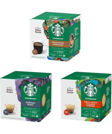Nestl STARBUCKS Black Coffee Trial Pack by Nescaf Dolce Gusto Coffee Capsules 6 x 12 72 Capsules Exclusive to Amazon Black Cup Variety Pack House Blend - Buy Online on GoSupps.com