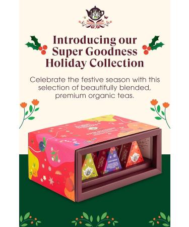 English Tea Shop Organic Holiday Super Goodness Collection - 12 Loose Leaf Pyramid Tea Bags - Buy Online on GoSupps.com