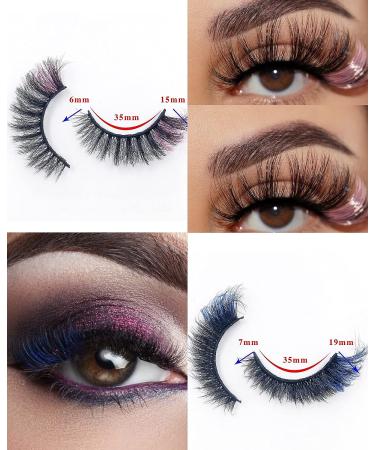 YUANBAO 10 Pairs Colored Russian Strip Lashes - 10 Styles Wispy Faux Mink Cat Eye Eyelashes - Buy Online on GoSupps.com