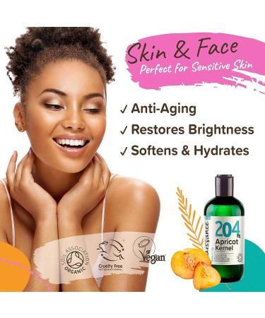 Naissance Organic Apricot Kernel Oil 8 fl oz - Cold Pressed, Hexane Free, Vegan - Moisturizes Skin & Hair - Buy Online on GoSupps.com