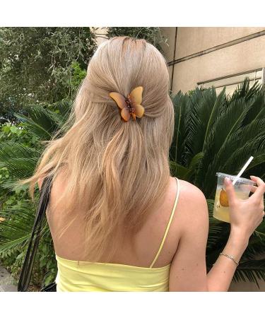 6PCS Non-slip Medium Butterfly Hair Claw Clips - Strong Hold Clips for Women/Girls - Matte Pink/Green/Brown/Blue/Orange - Buy Online on GoSupps.com