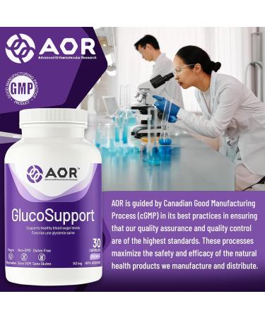 AOR - GlucoSupport 30 Capsules - Blood Glucose Support and Blood Sugar Control Supplement - Insulin Resistance Supplement - Mulberry Leaf Extract Morus Alba - Support Healthy Blood Sugar Formula - Buy Online on GoSupps.com
