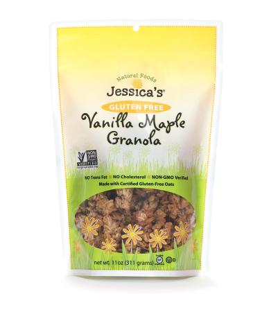 Jessica's Natural Foods Gluten-Free Vanilla Maple Granola 11 oz. - All-Natural Granola, Non GMO Breakfast Cereal and Snack, Certified Gluten Free - Vanilla Maple