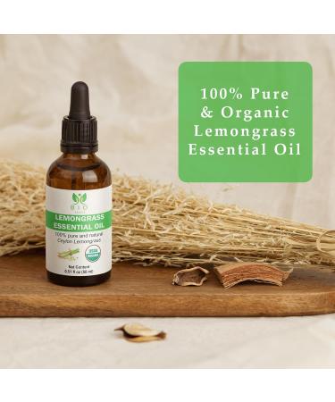 Bio Sense Organic Lemongrass Essential Oil |100% Pure & Organic Lemongrass Essential Oil | Use for Diffuser and Candle Making. - Buy Online on GoSupps.com