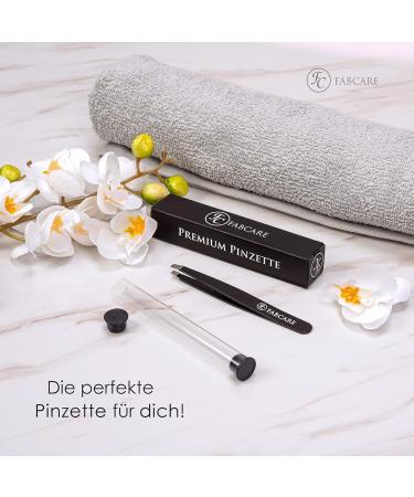 Plucking Fabcare Eyebrow Tweezers with Anti-Slide Coating | Professional Gimmick Tweezers & Etui for Precision Grooming - Buy Online on GoSupps.com