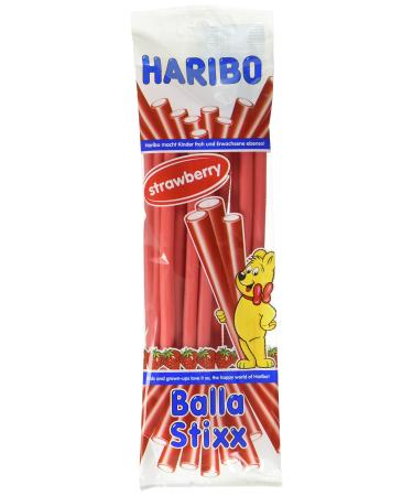 Haribo BALLA STIXX STRAWBERRY pack of 15 (15 x 200 g) 200g (pack of 15)