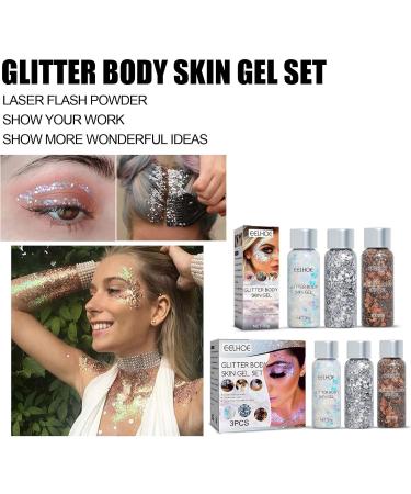 5 Pcs Chunky - Face with 5 Colors - Sequin Gel Makeup Shimmering Eye Shadow for Cheekbones Eyelids Collarbones Hair Lips Nails Aviere - Buy Online on GoSupps.com