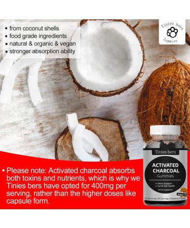 Charcoal Gummies 400mg - Sugar Free, Quicker Cleanse, Detox & Gas Relief - Gut & Oral Health for Adults & Kids - Gluten Free, Non GMO, Vegan - Pectin - 60 Count - Buy Online on GoSupps.com