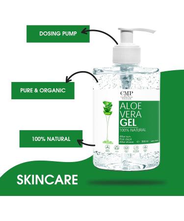 Organic Aloe Vera Gel 100% Natural & Pure. Cooling Soothing & Skin Calming. Aftershave Waxing Aftercare Shaving and Aftersun - Aloe Moisturiser (Hair Face & Body) - 500 ml - Buy Online on GoSupps.com