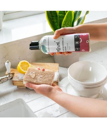 Miniml Eco Washing Up Liquid 500ml - Rhubarb Scented Non Bio & Skin Sensitive Friendly Dish Wash Cleaner that's Plant Based Vegan & Cruelty Free - Natural Cleaning Products (50 Washes) - Buy Online on GoSupps.com