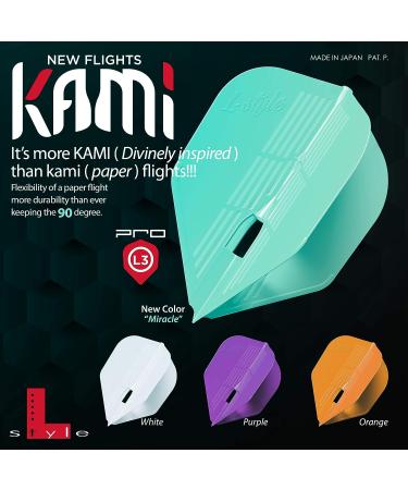 LSTYLE Dart Flights - L3 PRO Kami Small Standard Shape - Ultra Flexible - Miracle Green for Soft Tip and Steel Tip Darts - Buy Online on GoSupps.com