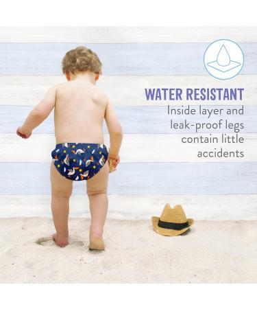 Bambino Mio Reusable Swim Set - 2 Swim Nappies & Rash Top UPF40+ Tropical | 6-12 Months - Buy Online on GoSupps.com