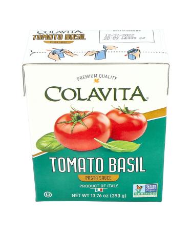Colavita Tomato Basil Pasta Sauce Recart 13.76 Oz (Pack of 16) | Authentic Italian Recipe with Fresh Non-GMO Ingredients | Gluten-Free and Sustainable Packaging from Italy - Buy Online on GoSupps.com