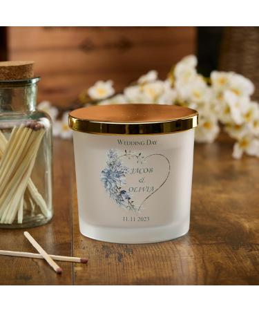 Personalised Large Double Wick Wedding Candle Gift with Tropical Heart (Fresh Cotton) - Buy Online on GoSupps.com