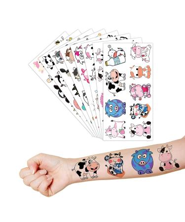 8 Sheet Cow Temporary Tattoos for Kids - 68Pcs Cow Birthday Party Decorations & Supplies, Cute Cow Tattoo Stickers - Ideal Party Favors for Boys & Girls, Schools, Prizes & Themed Events - Buy Online on GoSupps.com