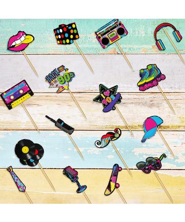 32-Piece Roller Skate Cake Topper Set - 90s Style | Birthday Party Decorations for Adults | DIY Cupcake Toppers by Totally Party Supplies - Buy Online on GoSupps.com