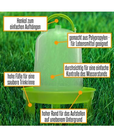 5L Automatic Chicken Water Dispenser & Poultry Drinks | 1.5L 3L 8L Options | Essential Chicken Accessories - Buy Online on GoSupps.com