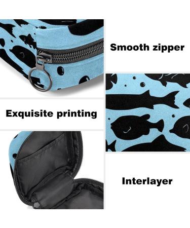 Fish Design Menstrual Cup & Sanitary Napkin Storage Bag | Makeup Organizer for Girls | Portable & Multicolored - HomeDecorZone - Buy Online on GoSupps.com