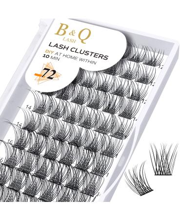 BQ individual eyelashes individually 72 cluster 12-18 eyelashes individually at home cluster lashes b01 eyelashes for DIY eyelash extension DIY lash bushes (XS C-12-18mix) C-12-18 MIX B 01