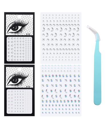 Besteel Face Jewels Face Gems Glitter Rhinestones for Makeup Eye Body Nail Stick on Eye Jewels for Party Art Decorations Body Jewelry for Women 4MS Moon Star