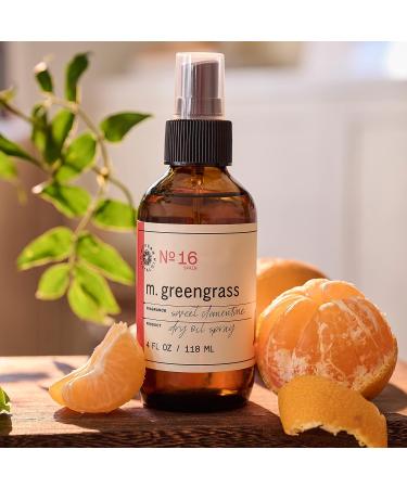 m. greengrass Sweet Clementine Dry Oil Spray - 4 oz. Moisturizing Body Oil for Face, Hair & Skin - After Shower Mist for Men and Women - Non-Greasy Formula - Cruelty & Paraben Free - Buy Online on GoSupps.com