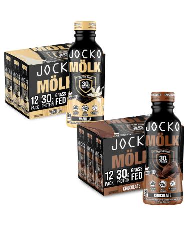 Jocko Fuel Protein Shake Bundle - Vanilla and Chocolate (24 Count)