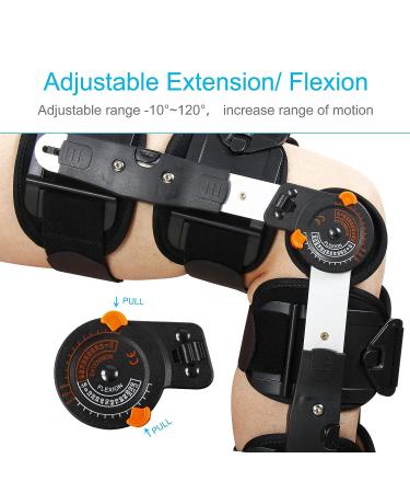 REAQER Hinged Knee ROM Brace - Adjustable Support for Knee Injury Recovery & Postoperative Rehabilitation - Buy Online on GoSupps.com