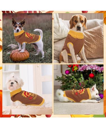 HUMLANJ Thanksgiving Knitted Dog Turtleneck Sweater - Warm Turkey Pullover for Puppy - Leash Hole - Small-Medium Sizes - Buy Online on GoSupps.com