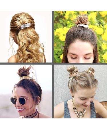 5-Piece Round Top Hair Stick Set | High Polished Alloy Bun Cage Feather Hair Clip | Wedding Hair Accessories for Women Girls (Gold Silver Black) - Buy Online on GoSupps.com