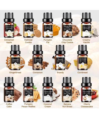 Aeshory Essential Oils Set - 14x 5ml Aromatherapy Fragrance Oils for Diffusers & Candle Making | Pumpkin Pie Coffee Cake Oat Cake Gingerbread Cinnamon Apple Scents - Buy Online on GoSupps.com