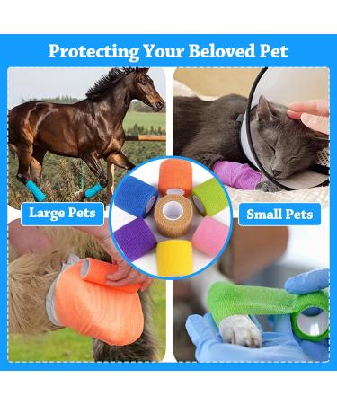 Jurcicat Self-Adhesive Bandage - 12 Rolls (7.5cm x 4.5m) | Air Permeable First Aid & Sports Injury Protection for Humans & Dogs - Buy Online on GoSupps.com