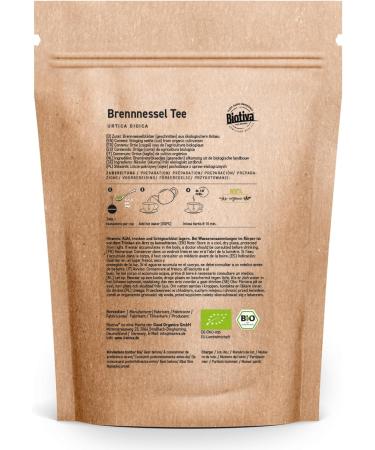 Organic nettle tea 500g - Nettle tea - loose leaf - 100% organic nettles - Bottled and controlled in Germany (DE- KO-005) - Buy Online on GoSupps.com